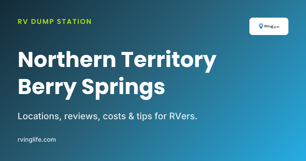 Caravan Dump Points In Berry Springs, Northern Territory